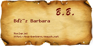 Búz Barbara névjegykártya